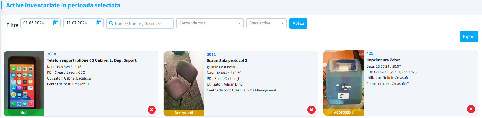 Raport active inventariate